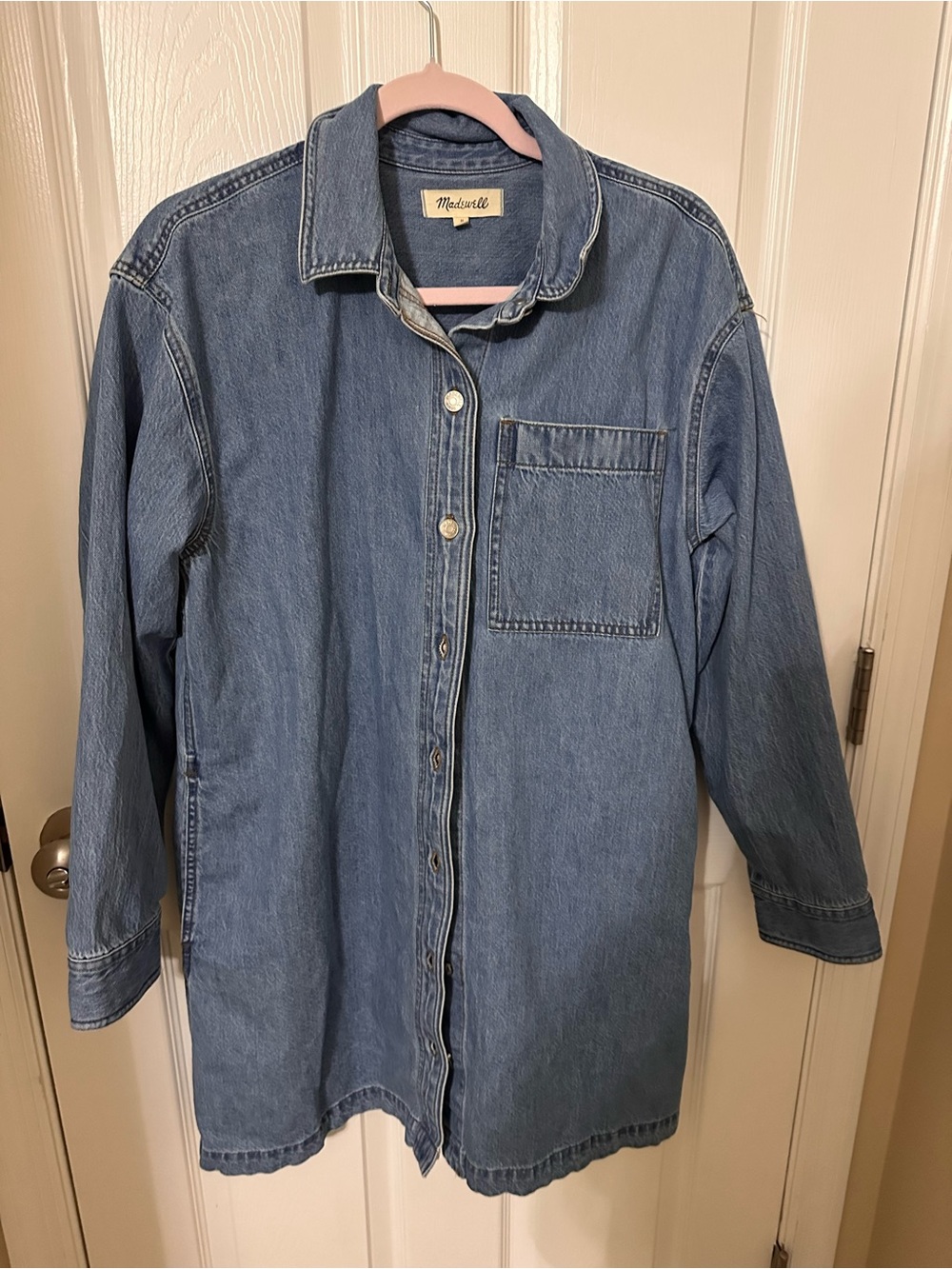 Madewell Light Blue Denim Button-Down Shirt Dress